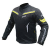 Bison ProGear Clavis Black Neon three-layer motorcycle riding jacket front view