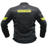 Bison ProGear Clavis Black Neon three-layer motorcycle riding jacket front view