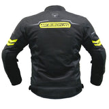 Bison ProGear Clavis Black Neon three-layer motorcycle riding jacket front view