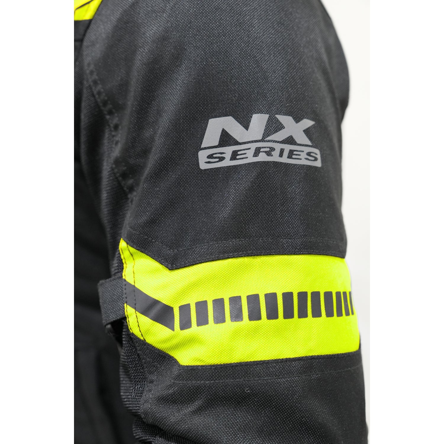 Bison ProGear Clavis Black Neon three-layer motorcycle riding jacket front view