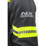 Bison ProGear Clavis Black Neon three-layer motorcycle riding jacket front view