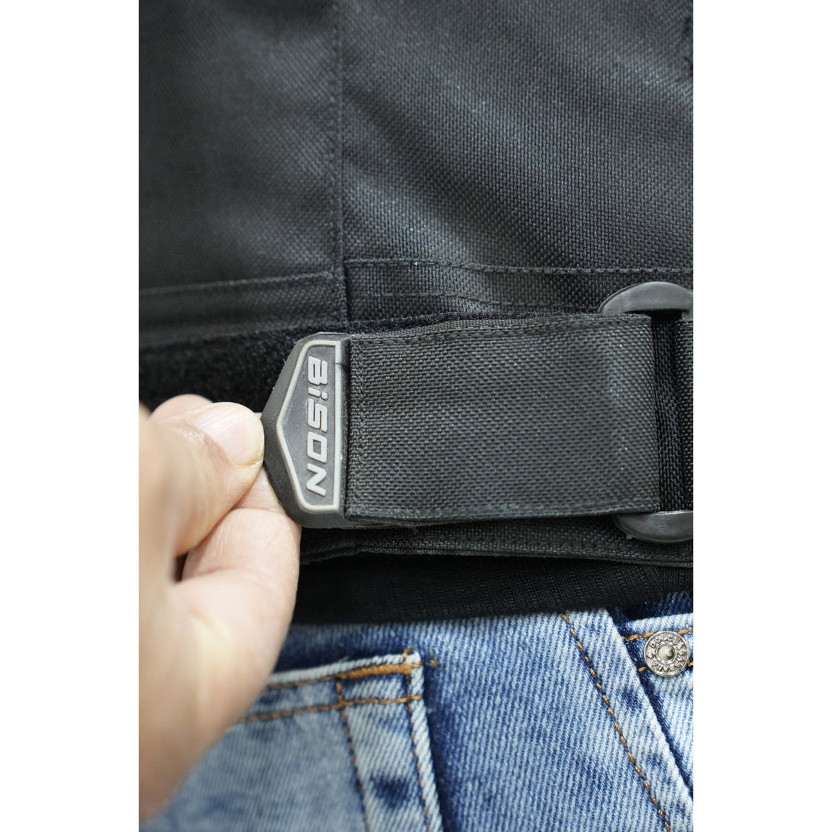 Bison ProGear Clavis Black Neon three-layer motorcycle riding jacket front view