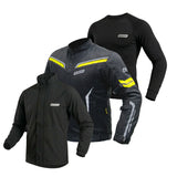 Bison ProGear Clavis Black Neon three-layer motorcycle riding jacket front view