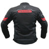 Bison ProGear CLAVIS black red motorcycle riding jacket front view

