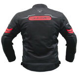Bison ProGear CLAVIS black red motorcycle riding jacket front view

