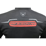 Bison ProGear CLAVIS black red motorcycle riding jacket front view

