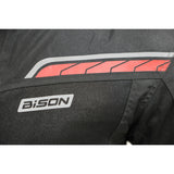 Bison ProGear CLAVIS black red motorcycle riding jacket front view

