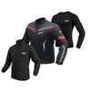 Bison ProGear CLAVIS black red motorcycle riding jacket front view

