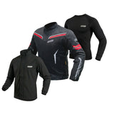 Bison ProGear CLAVIS black red motorcycle riding jacket front view

