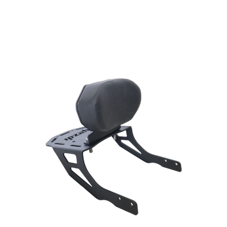 Yezdi Scrambler backrest with carrier plate installed