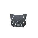 MotoCare CNC carrier plate installed on Hero Xpulse motorcycle rear rack for secure luggage mounting during touring rides