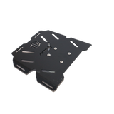 MotoCare CNC carrier plate installed on Hero Xpulse motorcycle rear rack for secure luggage mounting during touring rides
