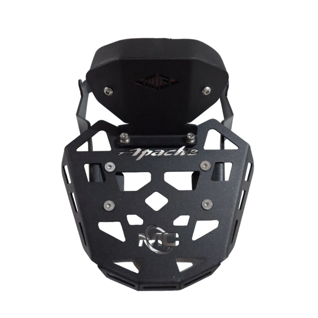 MotoCare CNC carrier plate with backrest for TVS Apache RTR 310