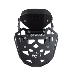 MotoCare CNC carrier plate with backrest for TVS Apache RTR 310