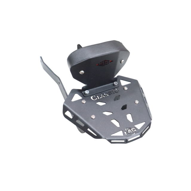 MotoCare CNC carrier plate with backrest Goan Classic 350