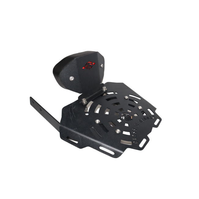 MotoCare CNC carrier plate with backrest for Royal Enfield Classic 350 Reborn