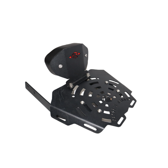 MotoCare CNC carrier plate with backrest for Royal Enfield Classic 350 Reborn