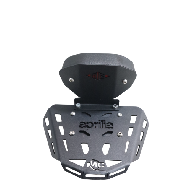MotoCare CNC carrier with backrest for Aprilia RS 457
