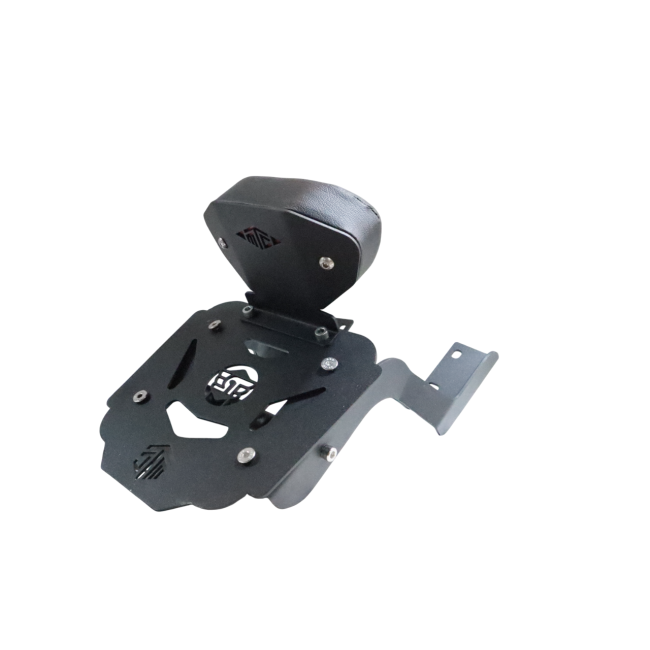 MotoCare CNC Carrier with Backrest for Royal Enfield Interceptor 650 luggage rack passenger support accessory