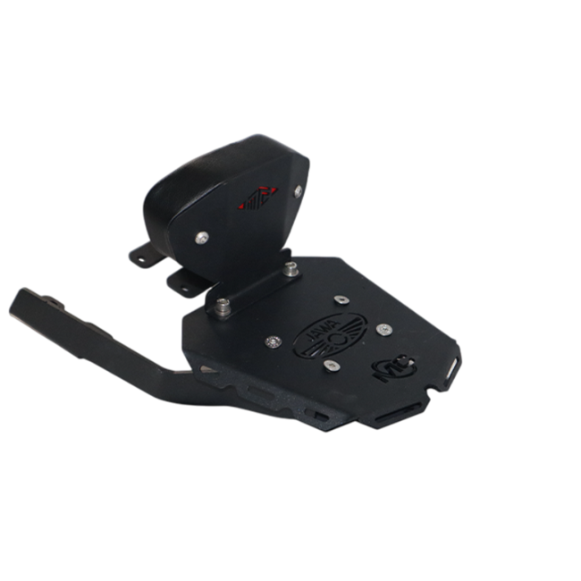 Motocare CNC carrier with backrest on Jawa 42