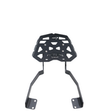 MotoCare CNC rear carrier plate installed on Jawa 42 FJ motorcycle for luggage support and protection