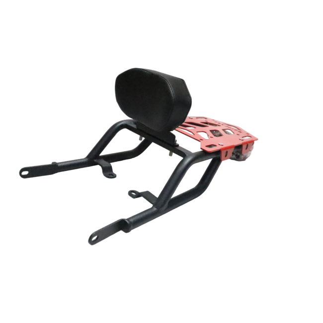MotoCare CNC rear carrier with backrest for Himalayan 411 red
