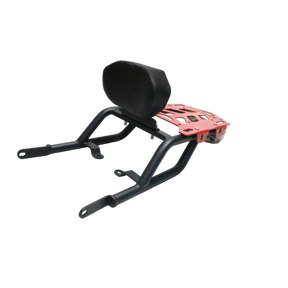 MotoCare CNC rear carrier with backrest for Himalayan 411 red