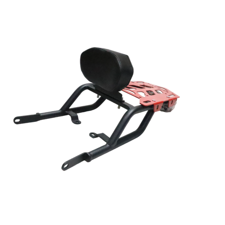 MotoCare CNC rear carrier with backrest for Himalayan 411 red