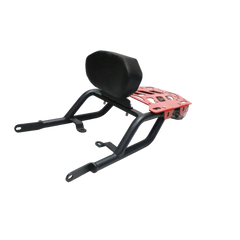 MotoCare CNC rear carrier with backrest for Himalayan 411 red