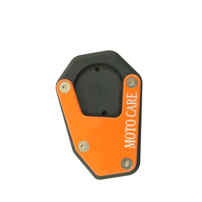 MotoCare CNC side stand extender orange KTM Adventure 250 390 foot enlarger plate