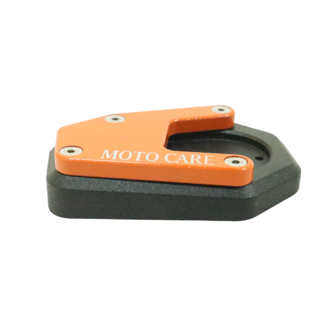 MotoCare CNC side stand extender orange KTM Adventure 250 390 foot enlarger plate