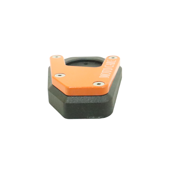 MotoCare CNC side stand extender orange KTM Adventure 250 390 foot enlarger plate