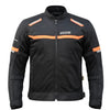 Bison ProGear COMET black orange motorcycle riding jacket front view