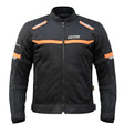 Bison ProGear COMET black orange motorcycle riding jacket front view