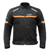 Bison ProGear COMET black orange motorcycle riding jacket front view