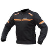 Bison ProGear COMET black orange motorcycle riding jacket front view