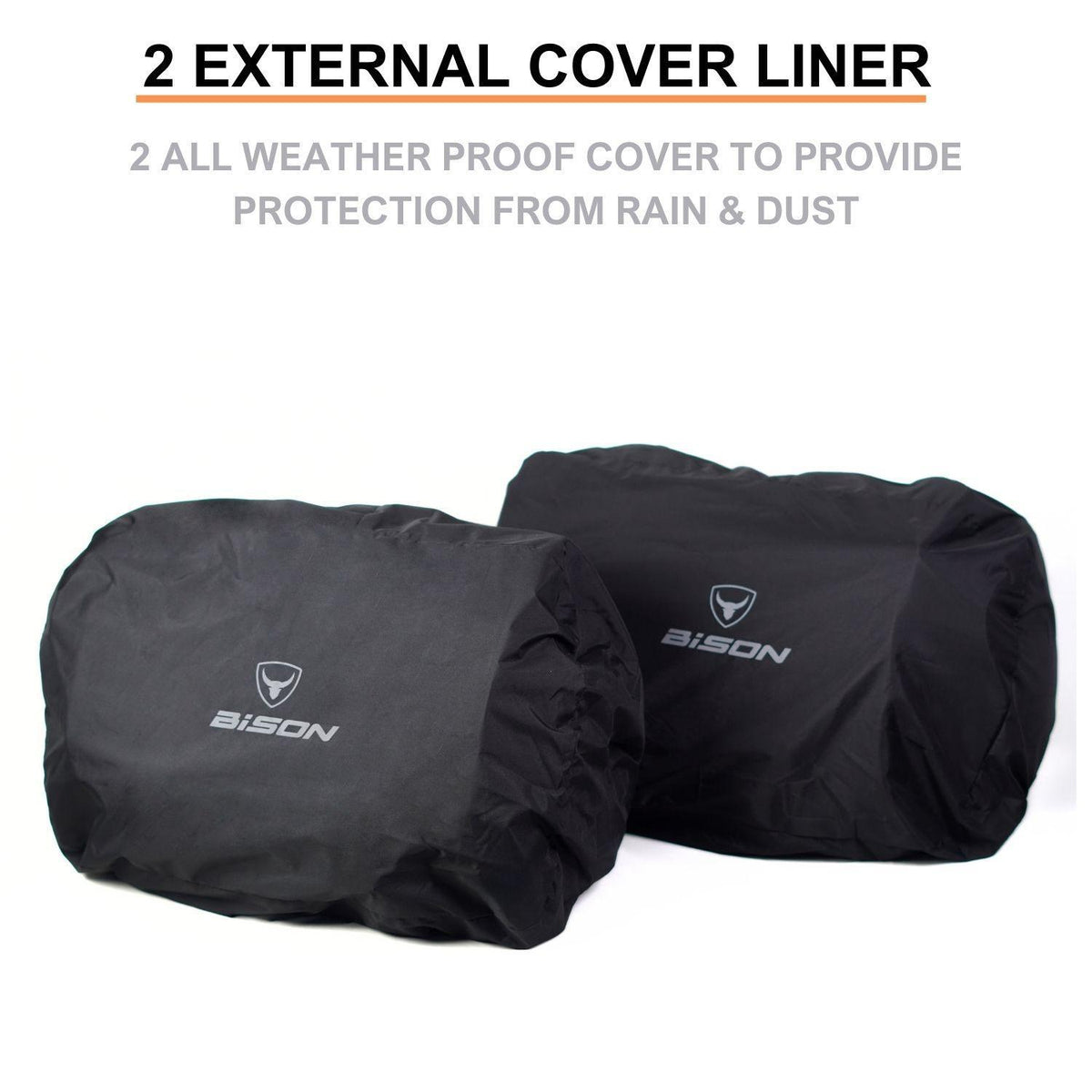 Bison ProGear Companion Saddle Bag 60L Waterproof Motorcycle Touring Saddlebags with Rain Covers
