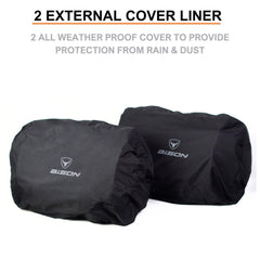 Bison ProGear Companion Saddle Bag 60L – Waterproof Motorcycle Touring Saddlebags with Rain Covers