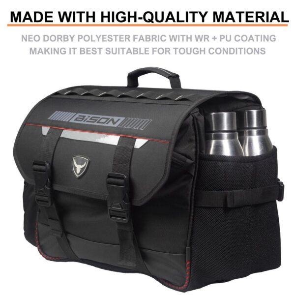 Bison ProGear Companion Saddle Bag 60L Waterproof Motorcycle Touring Saddlebags with Rain Covers