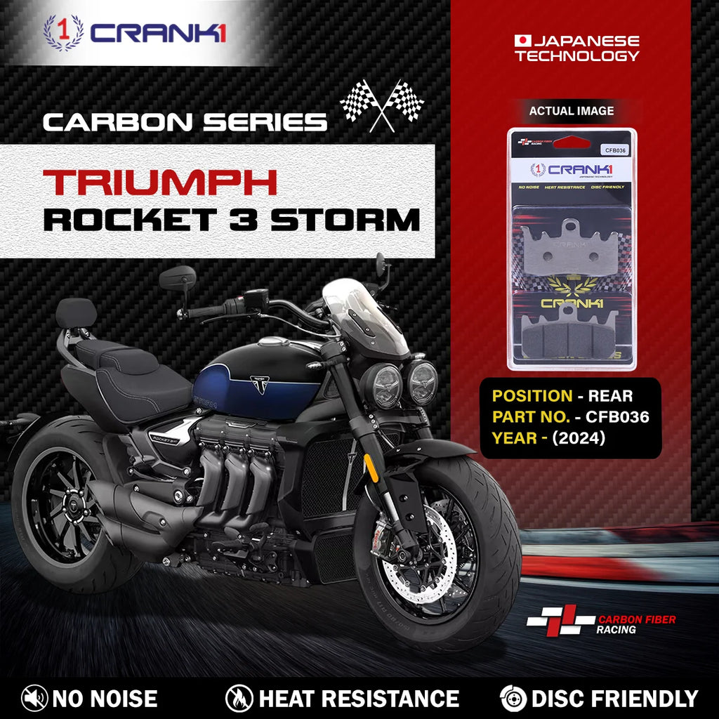 CRANK1 CFB036 carbon brake pads for Triumph Rocket 3 Storm 2024 rear brake