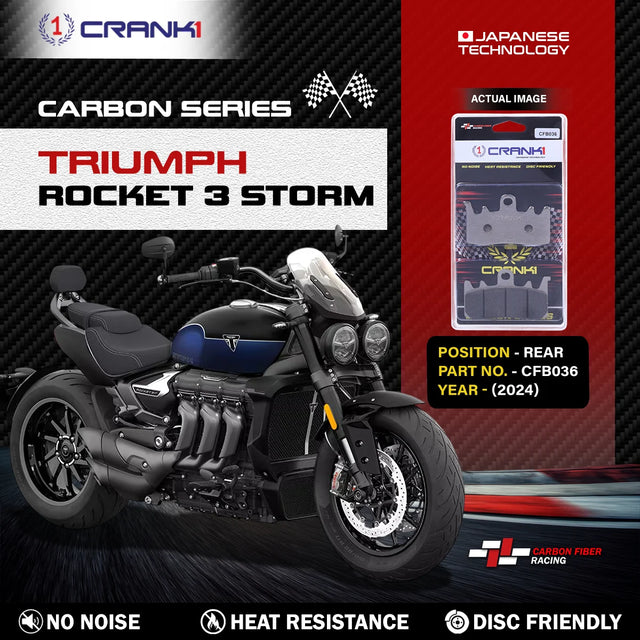 CRANK1 CFB036 carbon brake pads for Triumph Rocket 3 Storm 2024 rear brake
