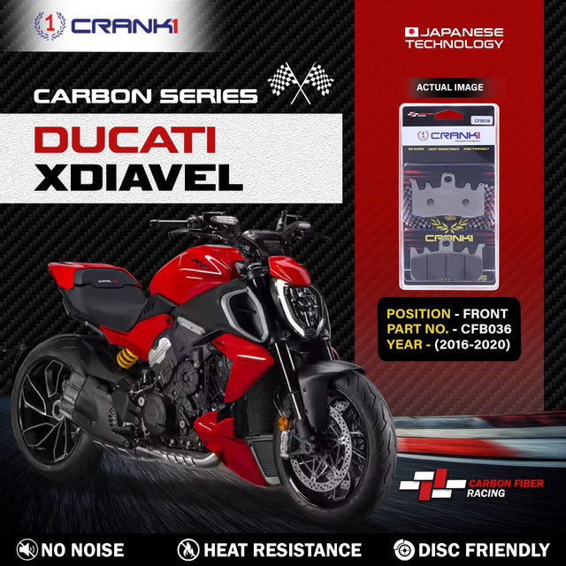 CRANK1 CFB036 carbon front brake pads for Ducati XDiavel 2016-2020