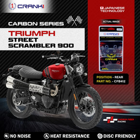 CRANK1 CFB412 Carbon Rear Brake Pads for Triumph Street Scrambler 900