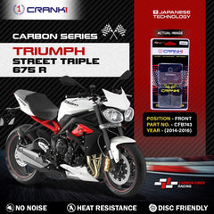 CRANK1 CFB743 Carbon Front Brake Pads for Triumph Street Triple 675 R