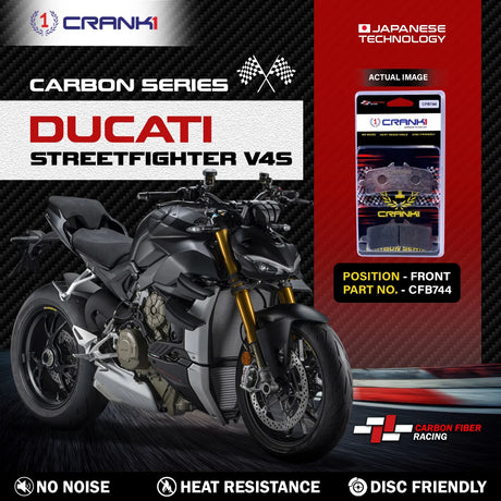 CRANK1 CFB744 Carbon Front Brake Pads for Ducati Streetfighter V4S