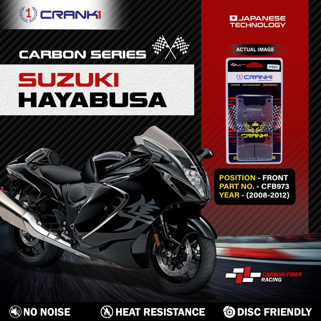 CRANK1 CFB973 Carbon Front Brake Pads For Suzuki Hayabusa GSX1300R 2008-2012 Motorcycle
