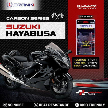 CRANK1 CFB973 Carbon Front Brake Pads For Suzuki Hayabusa GSX1300R 2008-2012 Motorcycle