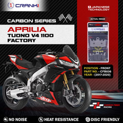 CRANK1 Carbon Brake Pads CFB036 For Aprilia Tuono V4 1100 Factory 2017-2020 Front