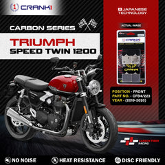 CRANK1 Carbon Brake Pads CFB4/223 Front for Triumph Speed Twin 1200 2019-2020 Carbon Kevlar Motorcycle Disc Brake Pads 2 Sets