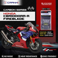 CRANK1 Carbon Brake Pads Rear For Honda CBR1000RR-R Fireblade 2020-2022 CFB634
